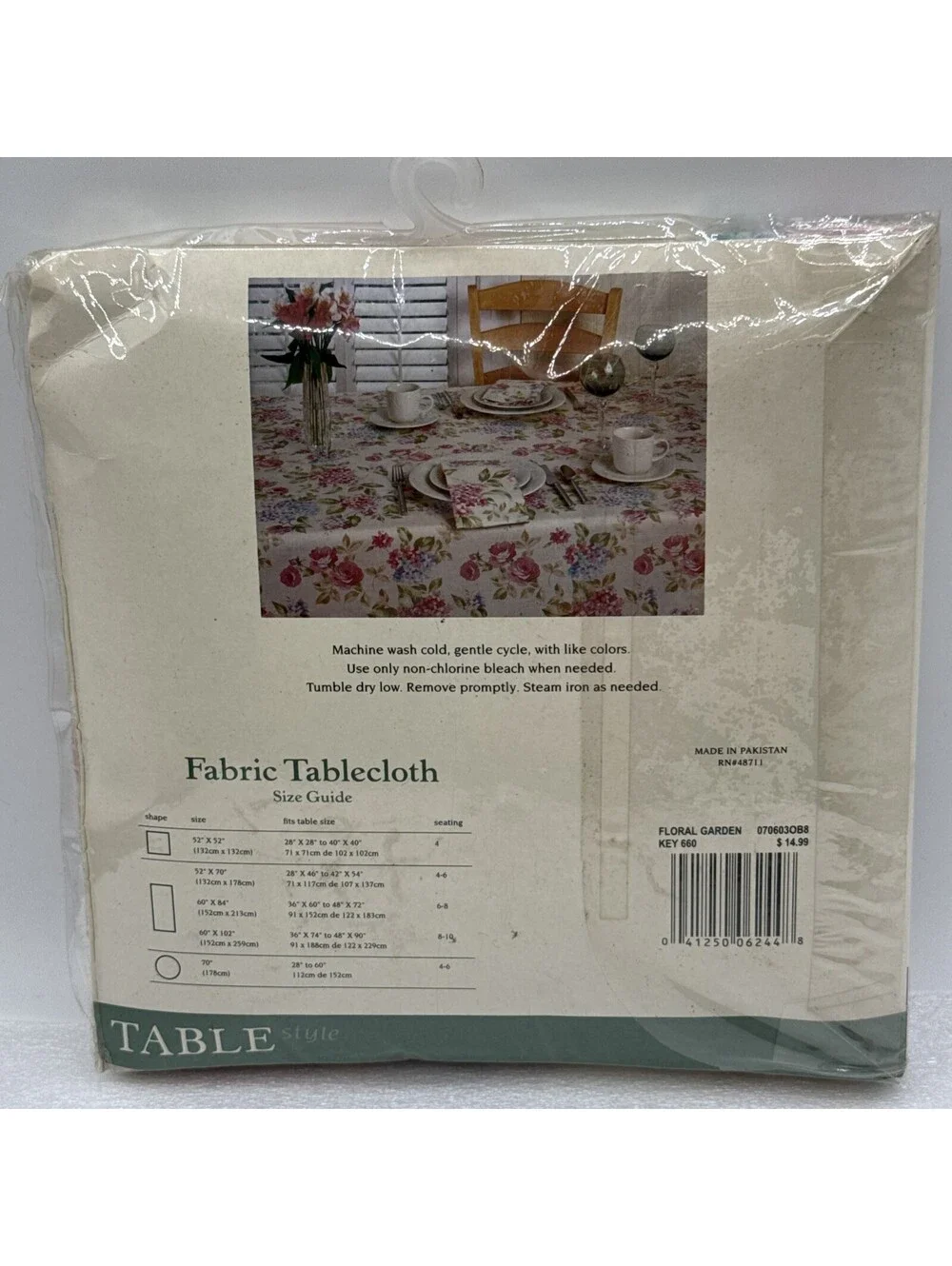 Vintage Holiday At Home Fabric Floral tablecloth Cottage Core 60x84” Rectangular
